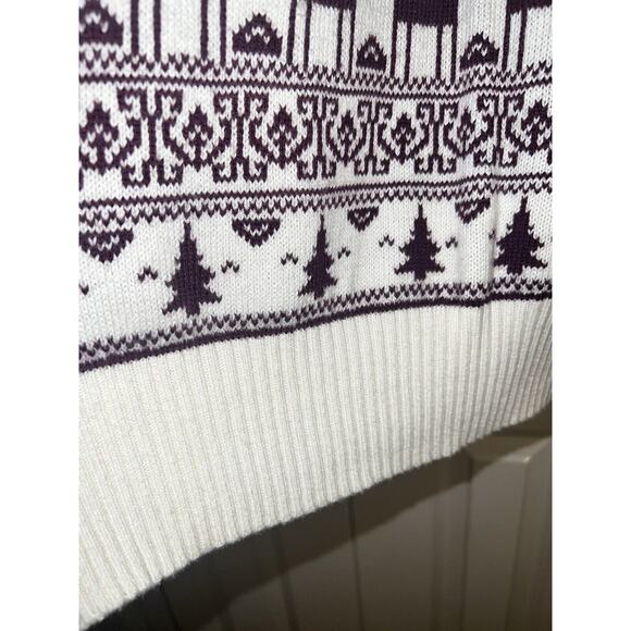 Anthropologie Shrinking Violet Reindeer Sweater Women's Large-Burgundy - Picture 7 of 10